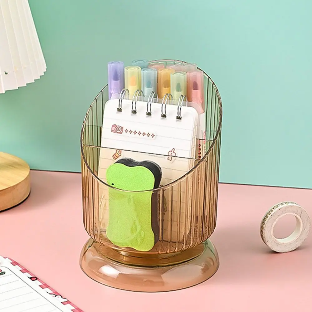 Visible High Appearance Pen Container Exquisite Light Luxury Pencil Case Plastic Cup Shaped Stationery Storage Box Storage