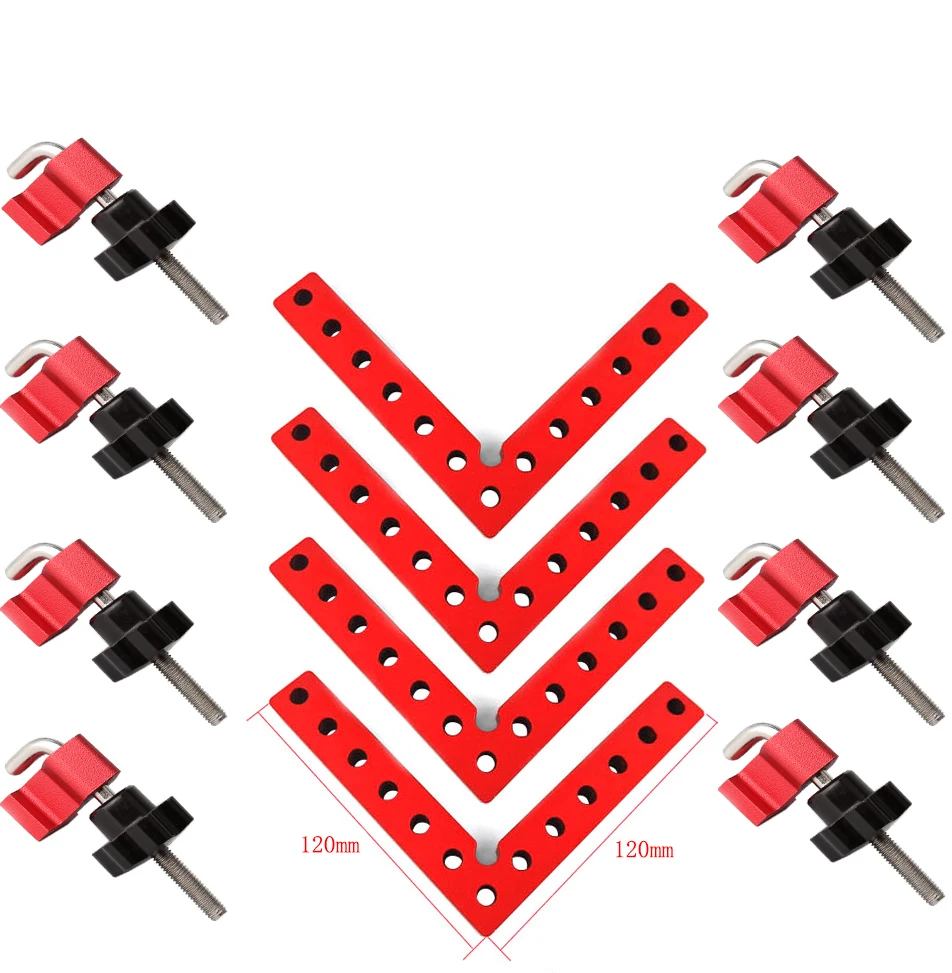 4 pc 90 Degrees L-Shaped Auxiliary Fixture Splicing Board Positioning Panel Fixed clip Carpenter's Square Ruler Woodworking tool