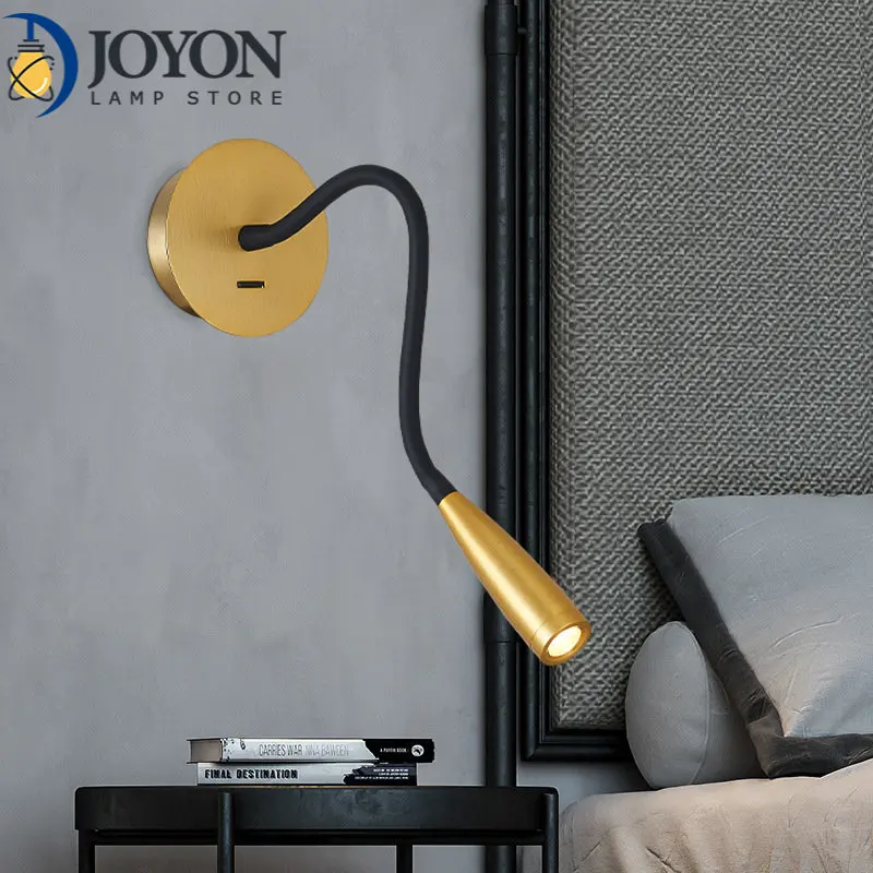 

LED Reading Light Wall Lamps with 360° Rotation Retractable Spotlights Wall Sconce for Bedroom Bedside Study Room