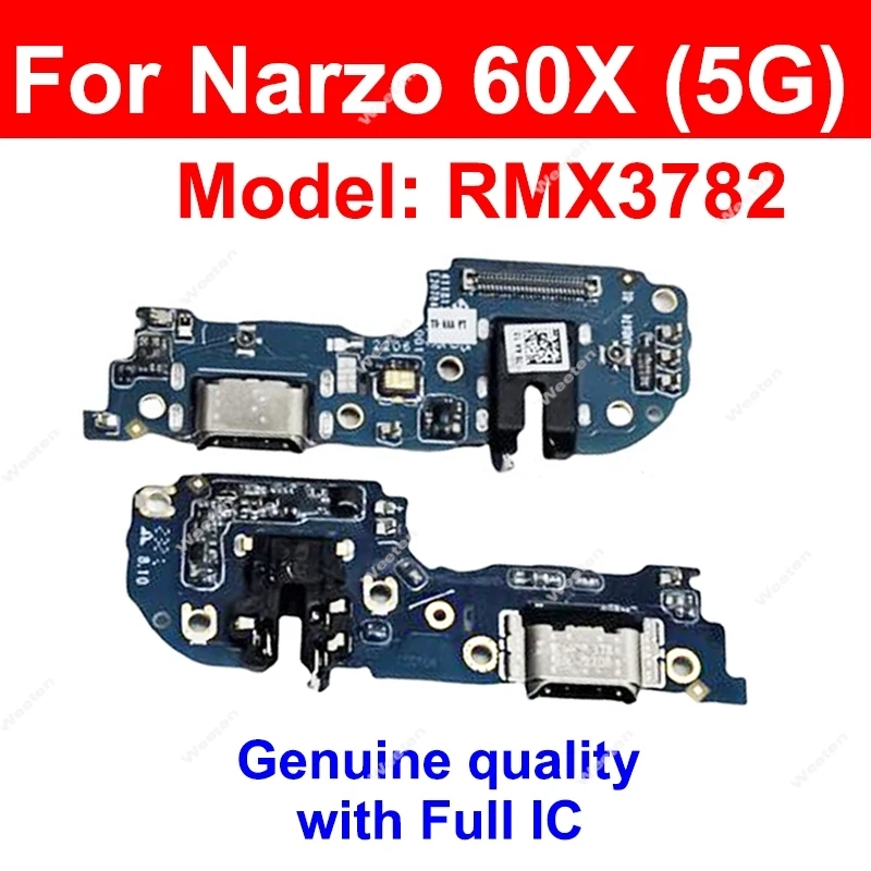 For Realme Narzo 60 60X 70 70X  80X Lite Pro 5G USB Charging Board USB Charger Port Board USB Dock Connector Flex Cable Spare