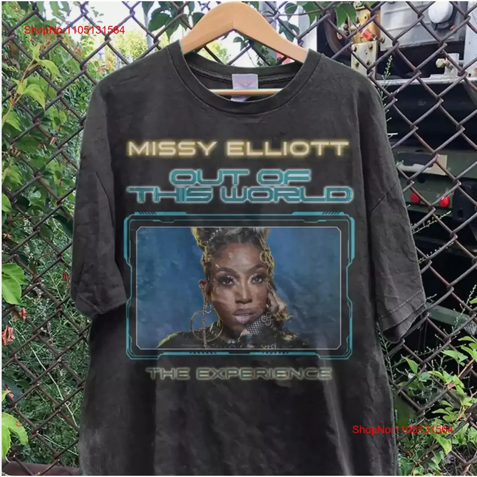 Caliente Missy Elliott fuera de este mundo 2024 Tour camiseta negra tamaño completo S 5XL vintage lavado versátil elegante suave moda homme
