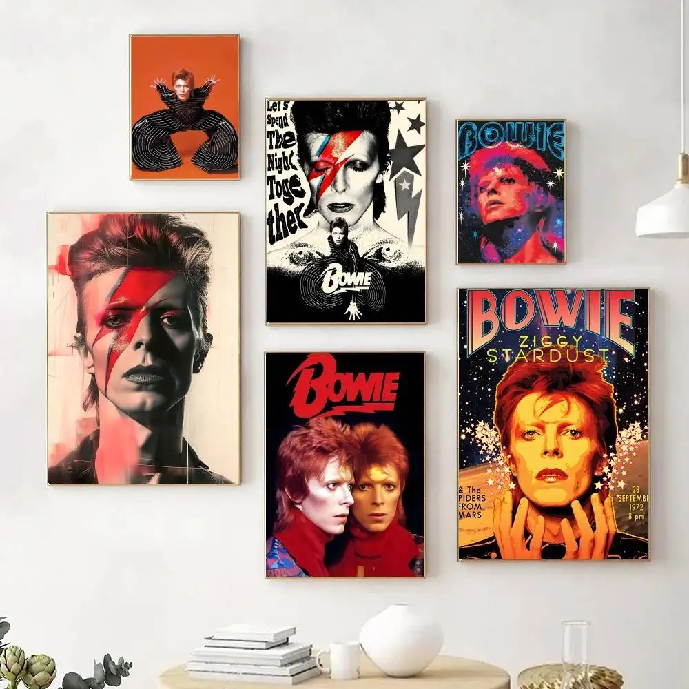 British Rock Singer D-David B-BowieS Poster Self Adhesive Waterproof Ideal For Living Room Bedroom Bar Decoration
