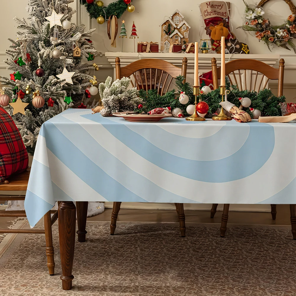 Light Blue Heart Freshness Table Cloth Waterproof Tablecloth Spill Proof Table Cloth, Wipe Clean Table Cloth for Dining Camping