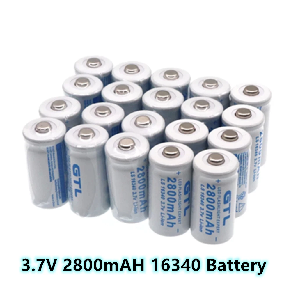 CR123 Rechargeable Battery 3.7V 2800mAh Lithium-ion 16340 Battery CR123A 3.7V For Laser Pen LED Flashlight Smoke alarm Batteries