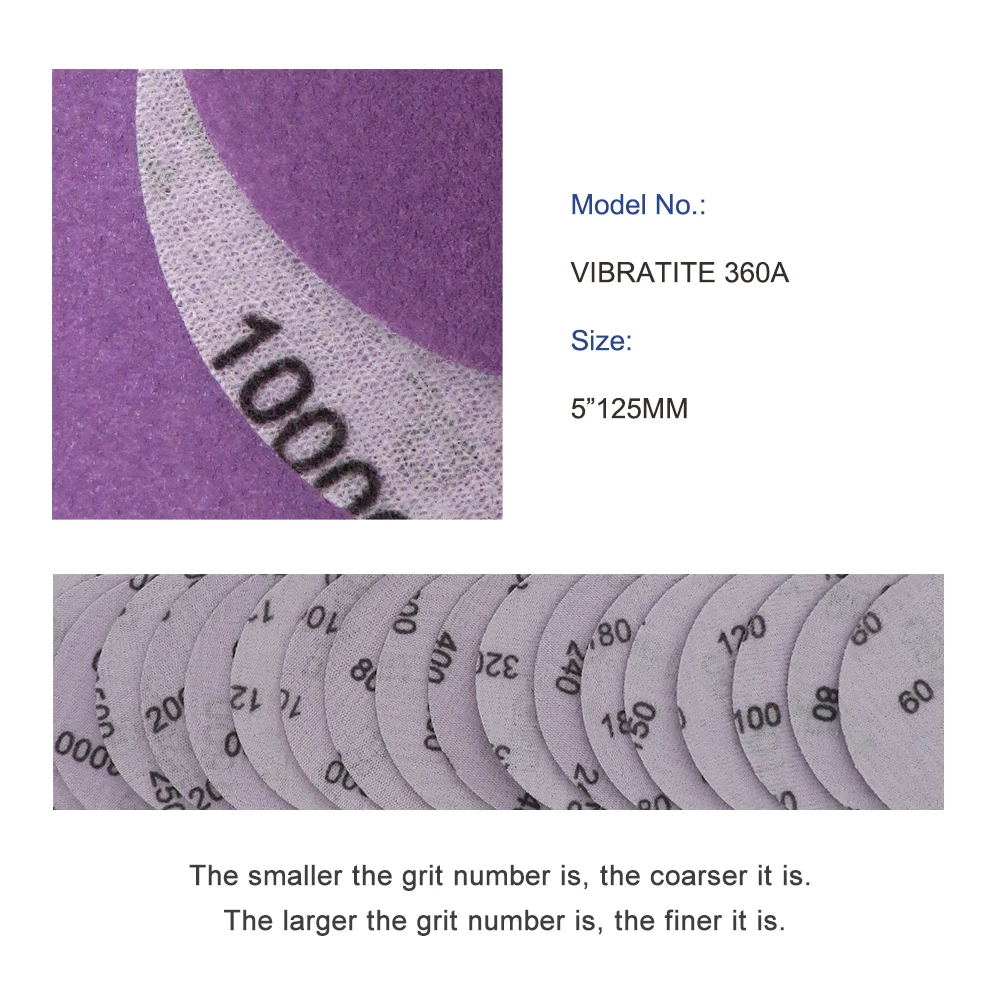 10 Uds. Disco de lijado de bucle de gancho de película de papel de lija de 5 pulgadas y 125mm seco húmedo para molienda de acabado automotriz de Metal y madera