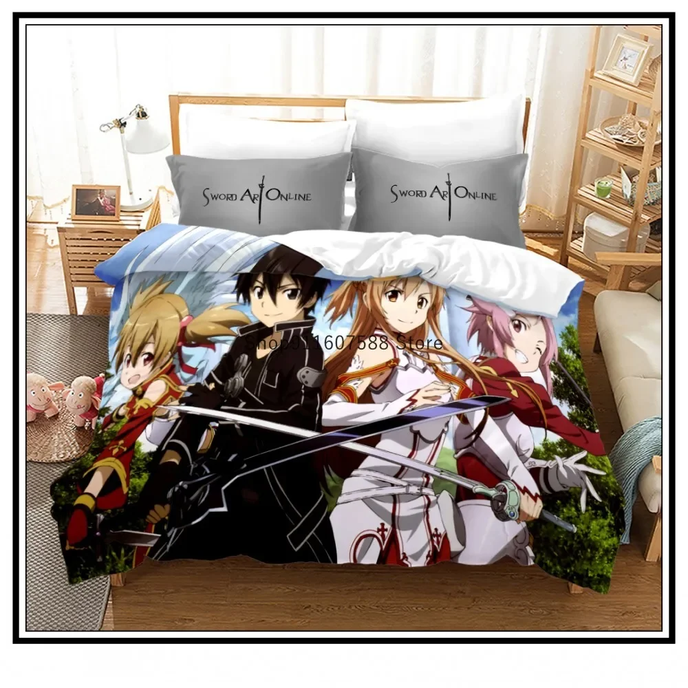 Anime Sword Art Online Duvet Covers 3D Printed Bedding Set Pillowcases kids Bedclothes Bed Linen Luxury Home Textiles