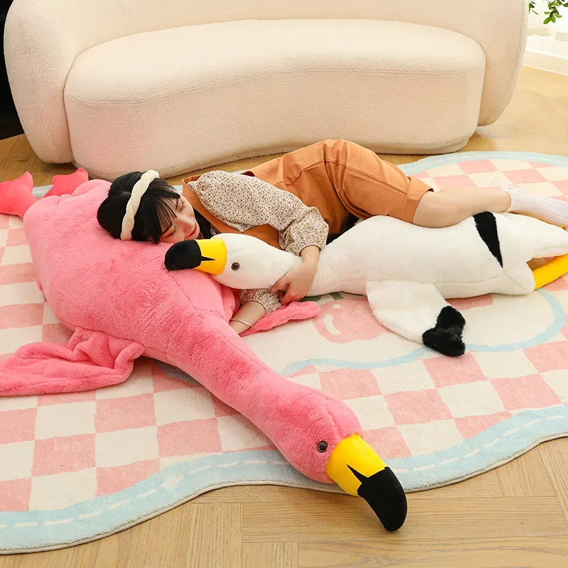 190cm Pink Ins Flamingo Doll Stuffed Toy Soft Big Pillow Girl Heart-shaped Rag Bed Leg Birthday Christmas Gift Plush Toys Stitch