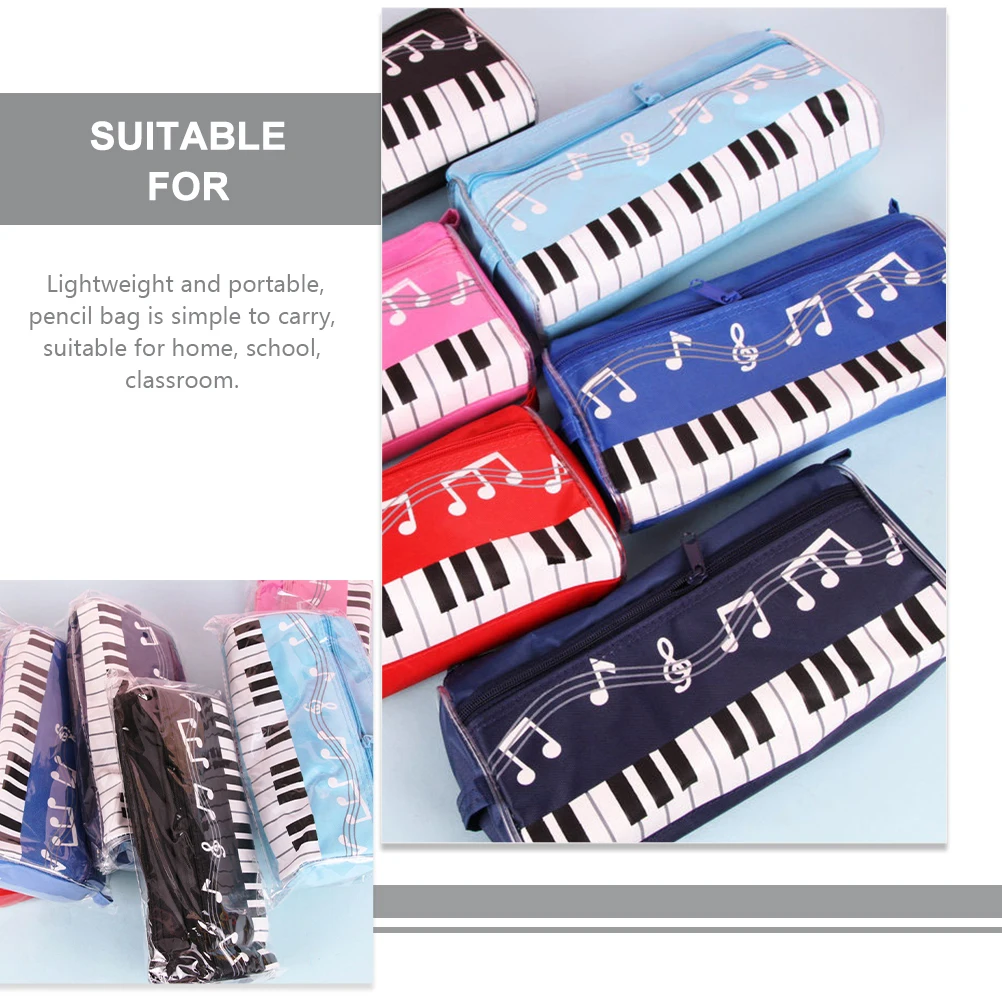 

Music Stationery Bag Pencil Bags Pouch for School Musical Case Portable Cloth Piano Pouches