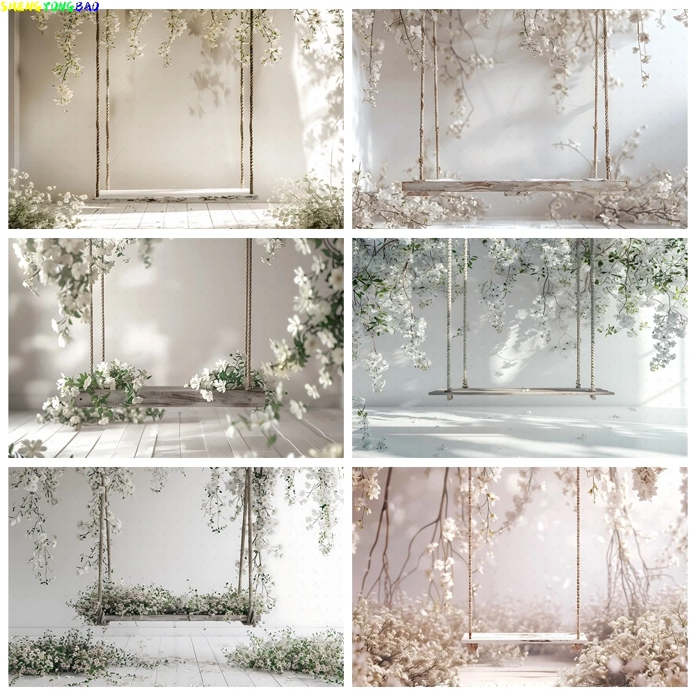

Newborn Boys and Girls Birthday Swing Background Photography Decoration Vinyl Props Photo Banner Poster Photography Studio