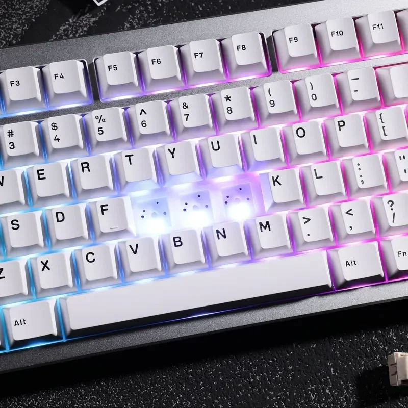 Mchose Gx87 Aluminium Kustom Mekanis Keyboard Tri-Mode Nirkabel Bluetooth 88 Tombol Pc E-sport Gaming Kantor 80% Tata Letak Kolom