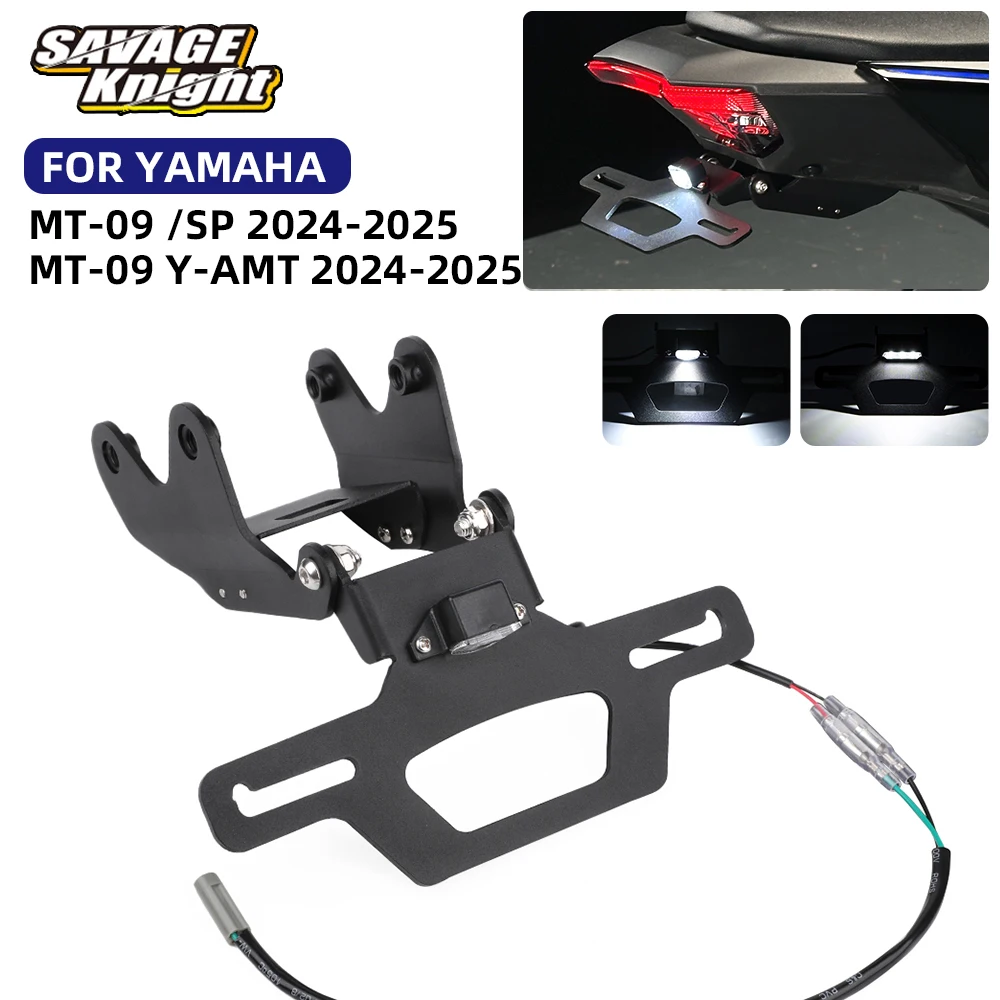 

2025 MT-09 MT09 Adjustable License Plate Bracket For YAMAHA MT09 SP MT-09 Y-AMT 2024 Foldable Tail Tidy Fender Eliminator Holder