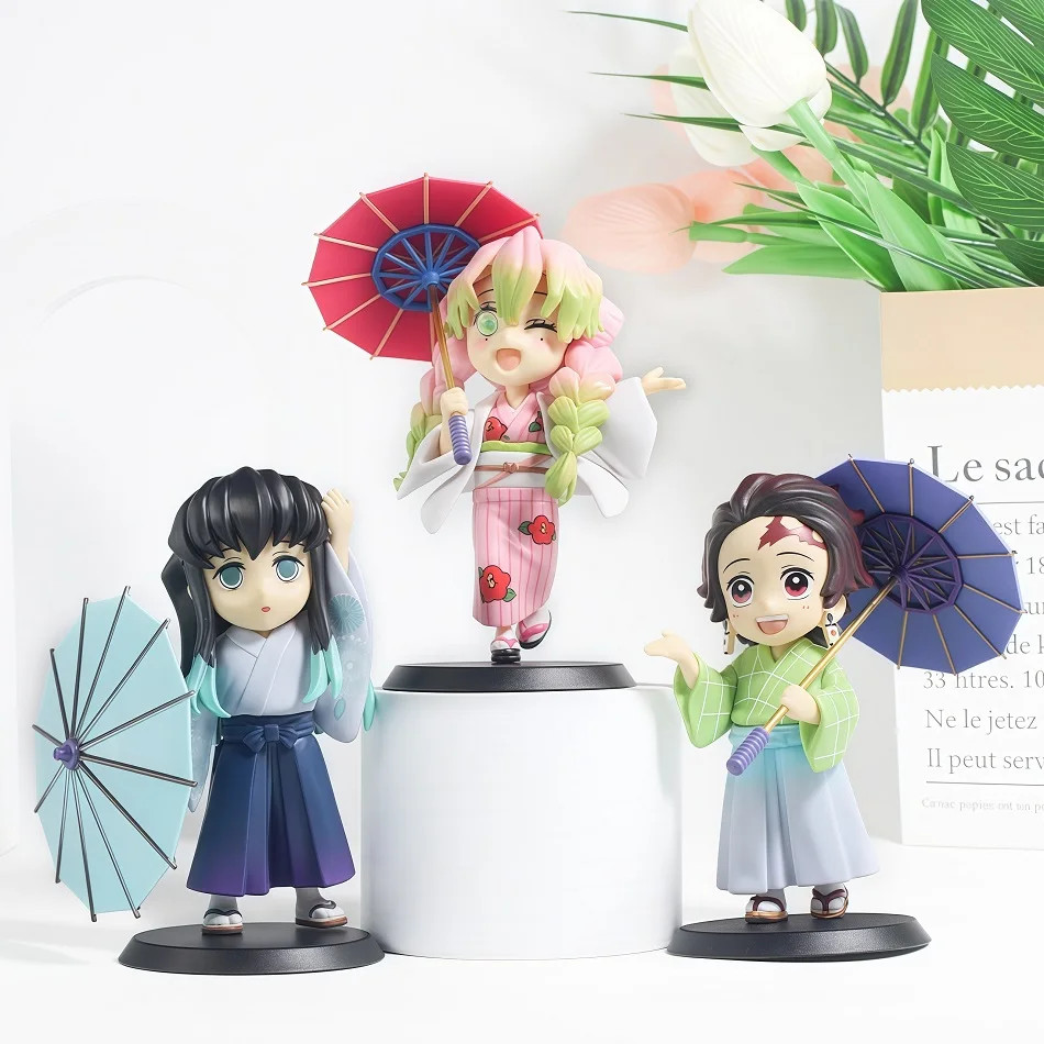  12cm New Demon Slayer Plum Rain  Series 13pcs/set Blind Box Figure surprise Box Tanjiro Kamado Nezuko Action Model Toys Gifts view 3