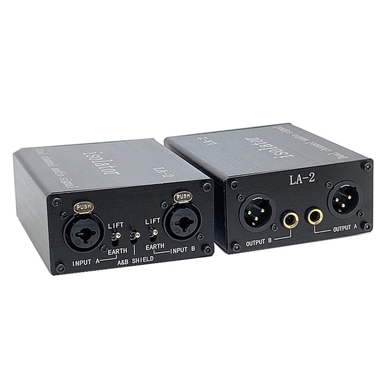 

LA-2 Audio Signal Isolator 6.35 XLR Head Mixer Audio Current Acoustic Noise Filter Remover jasmine