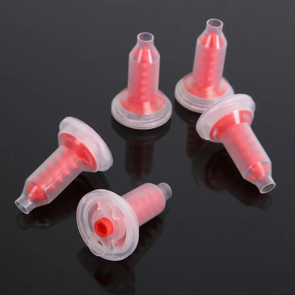 50 PCS Dentistry Disposable Dynamic Mixing Tips 5:1 Red Silicon Rubber Pentamix Mixing Tip Dental Impression Materials