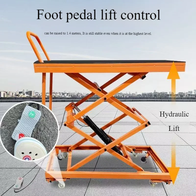 شاحنة يدوية للرفع الهيدروليكي الكهربائي بدواسة - سلم متحرك للبناء على الحائط/التصفيف/الإمالة