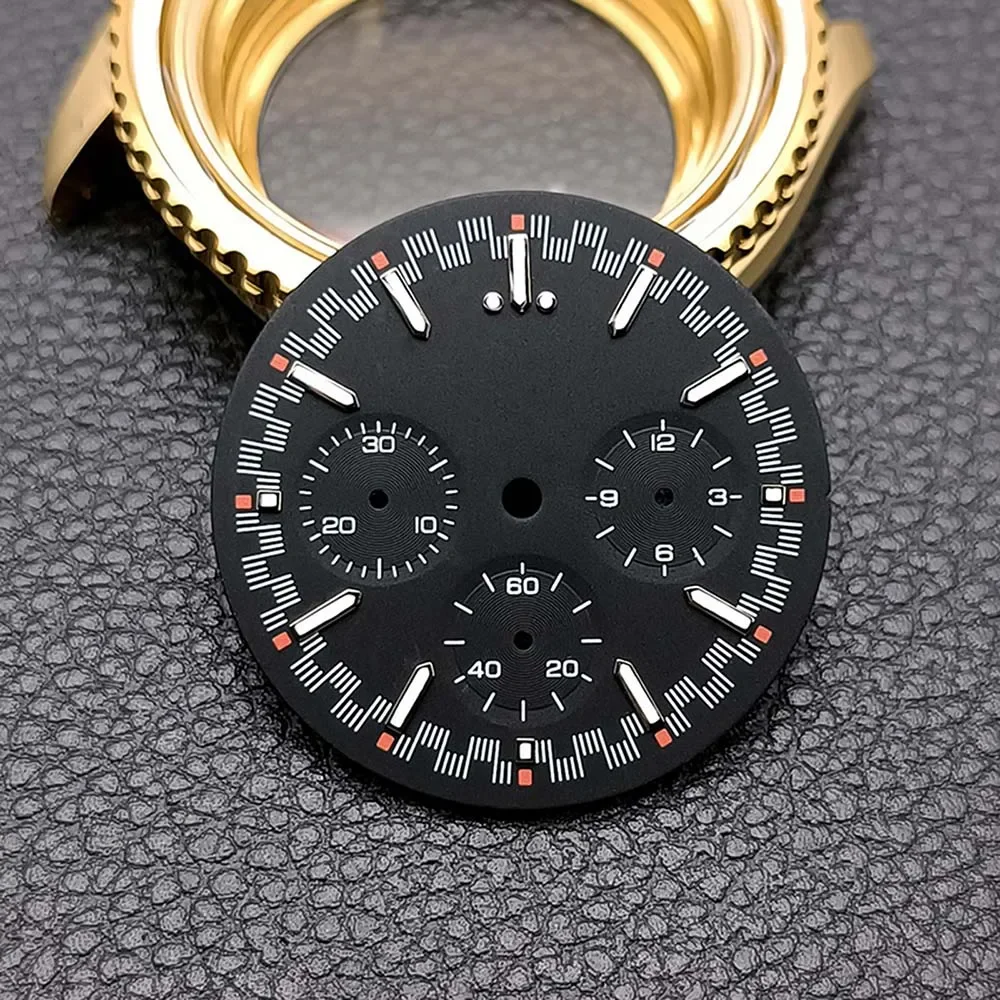 Para VK63 Dial 32,5mm tamaño grande verde luminoso modificado esfera de reloj apto para movimiento VK63 reemplazar accesorios