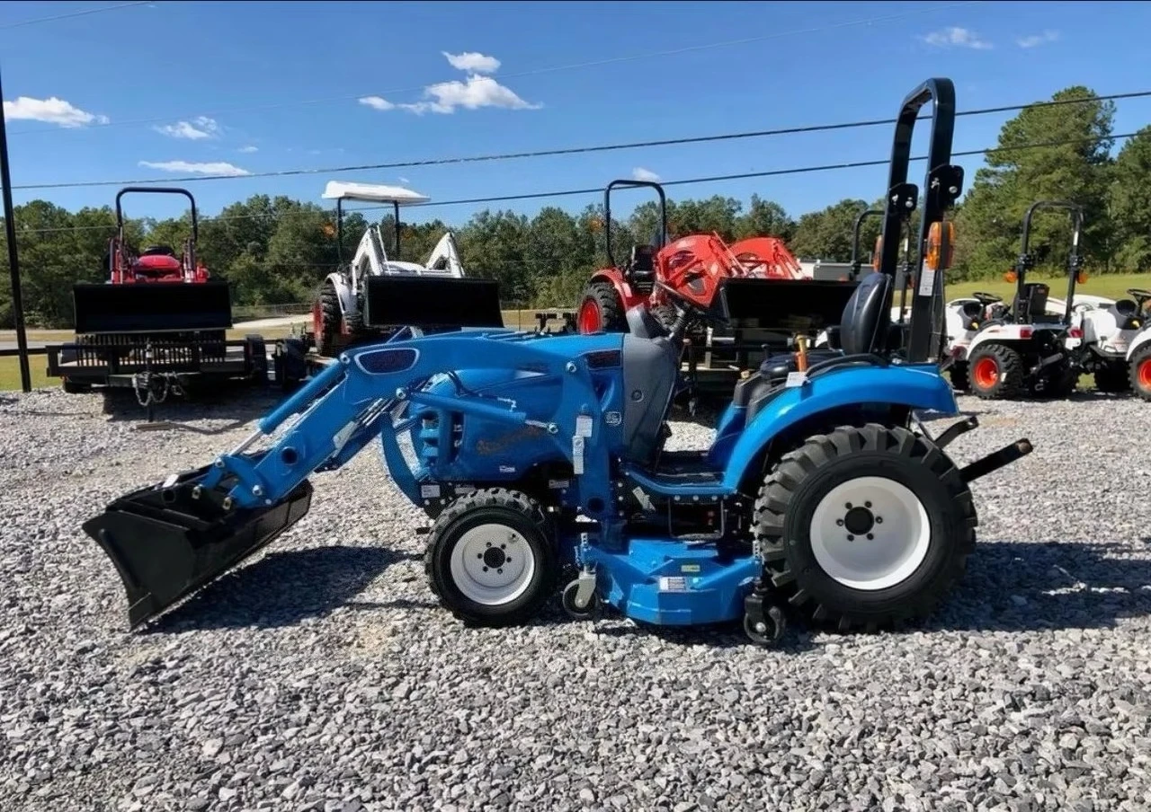 ركوب جرار جزازة العشب مع الجرافة الأمامية 4WD 4x4 محمل جزازة العشب #3