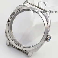 ETA6497 42mm Silver Stainless Steel Watch Case Sapphire Glass fit ETA 6497 6498 ST3600 Movement