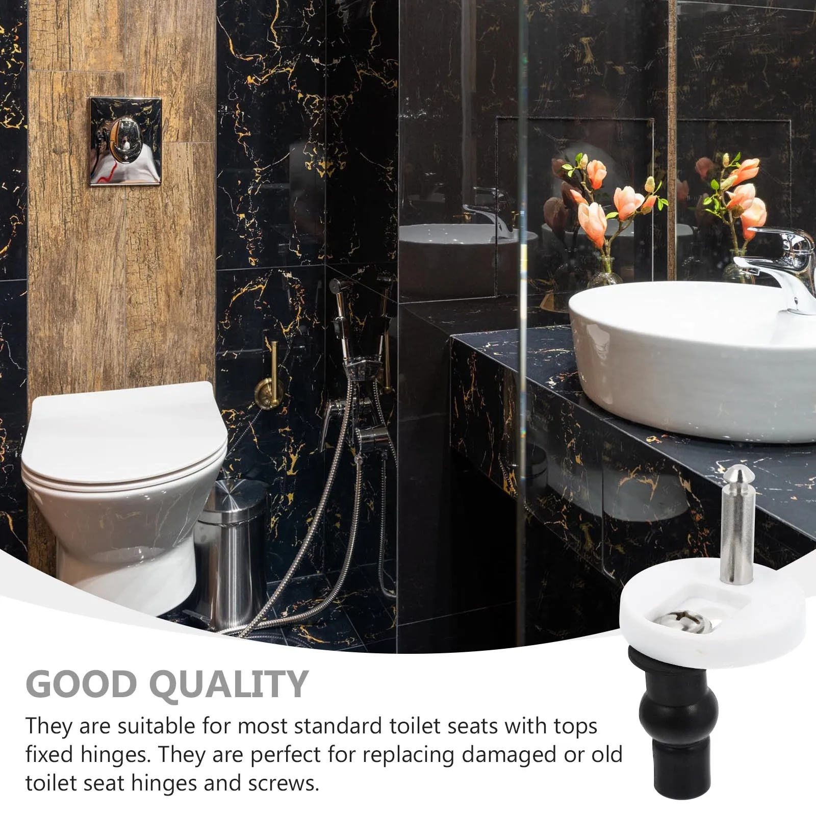 

1Set Toilet Seat Hinges Premium Quality Stainless Steel Quick Release Fixing Set Toilet Seat Hinge Quick Release Hinge