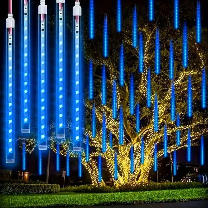 Imagem -02 - Decoração Chuveiro de Meteoro Led Luzes de Chuva Rua Exterior Jardim Casamento Árvore de Natal Férias Plugue ue Plugue Eua