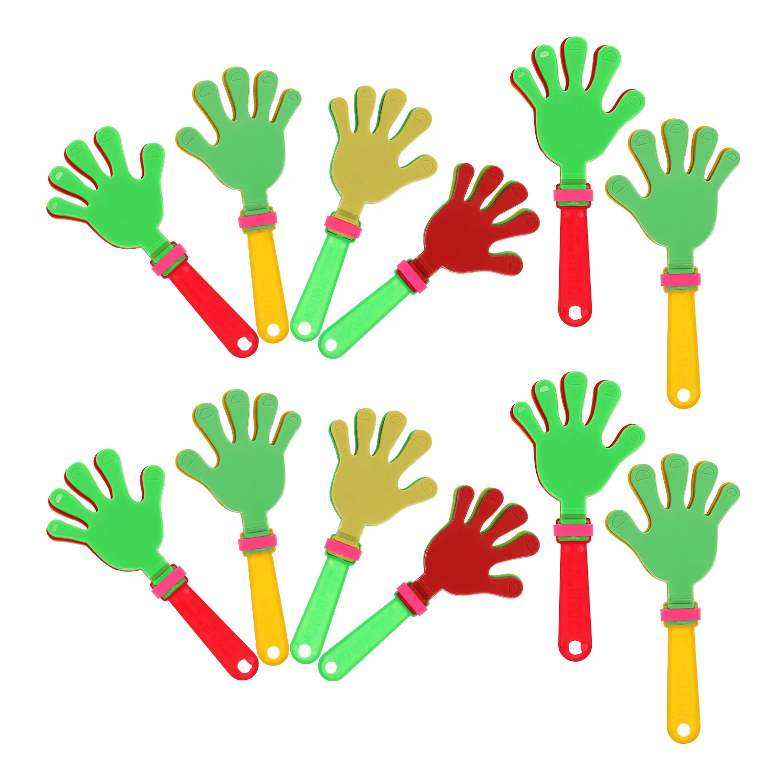

12 Pcs Plastic Hands Bright Colors Lightweight Kids Party Supplies Carnivals Concerts Fiestas Maker