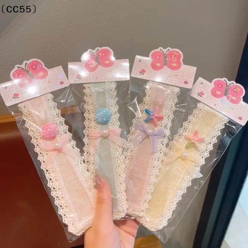 1Pcs Lolita Headband Children Floral Wide Edge  Summer Girls Forehead Bangs Broken Hair Posting Baby Fixed Hair Sticker〔CC55〕
