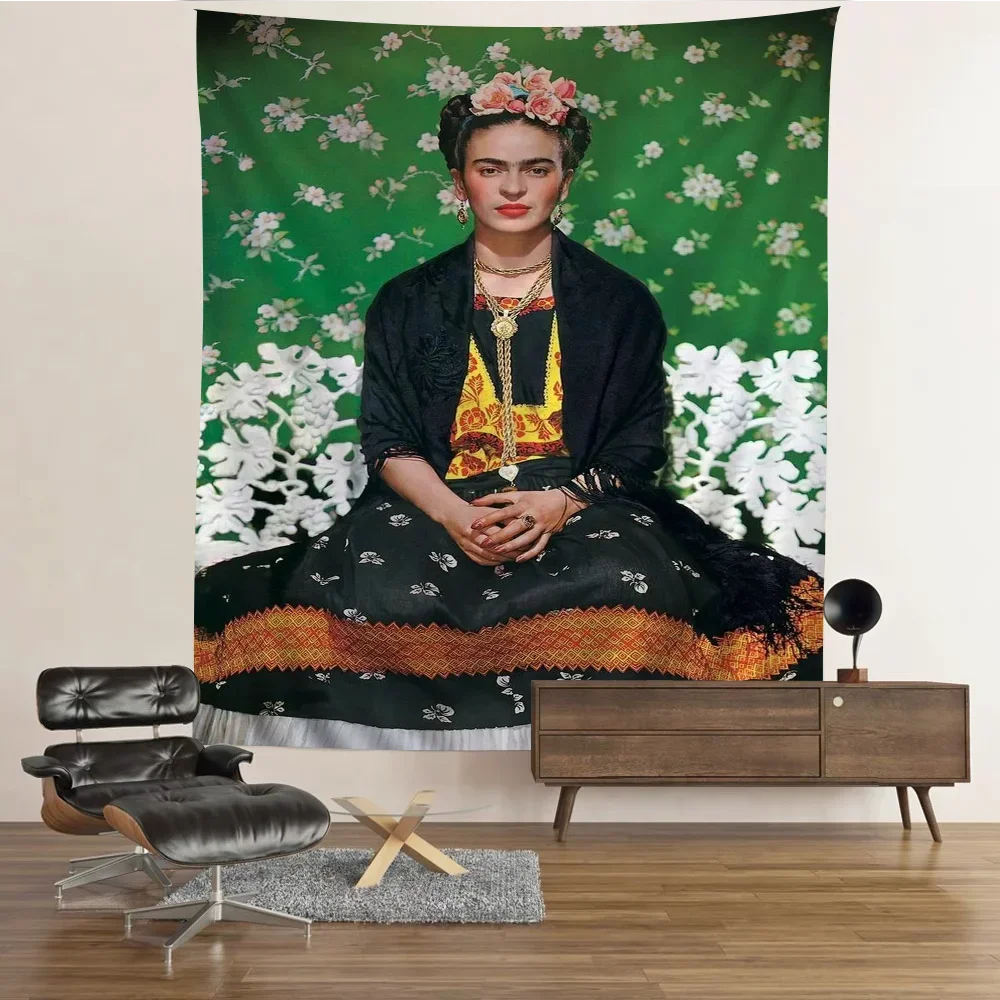 F-Frida K-Kahlo Printed Large Wall Tapestry Indian Buddha Wall Decoration Witchcraft Bohemian Hippie Wall Art Decor