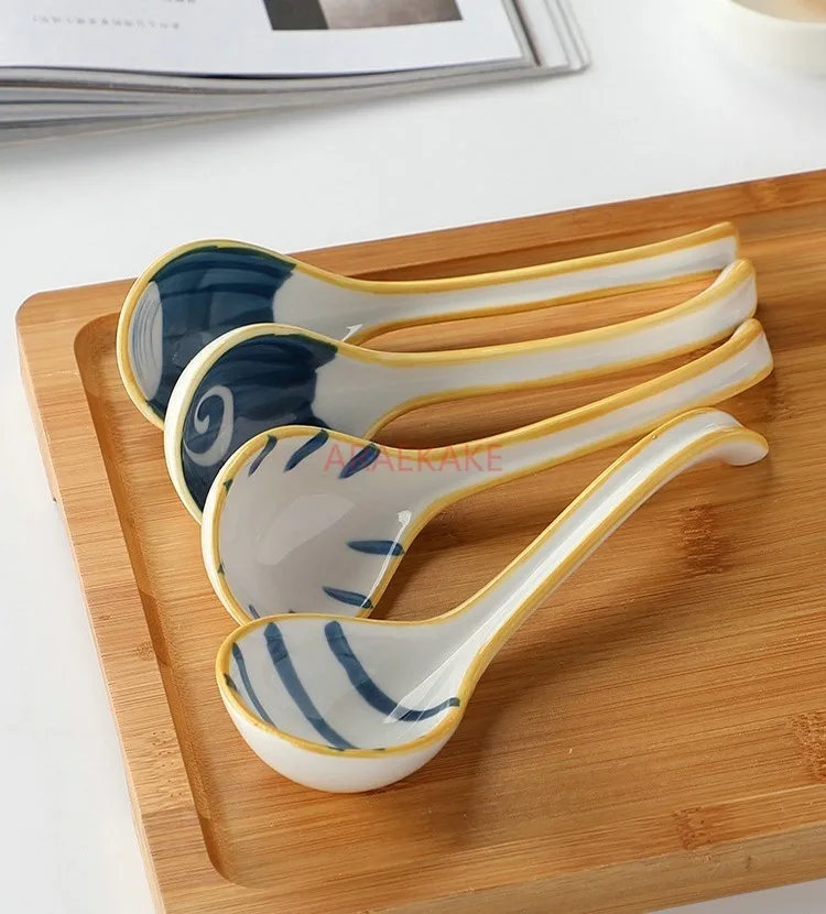 ملعقة سيراميك، مقاس كبير، مقبض طويل، ملعقة طويلة، ملعقة كونجي، ملعقة أرز