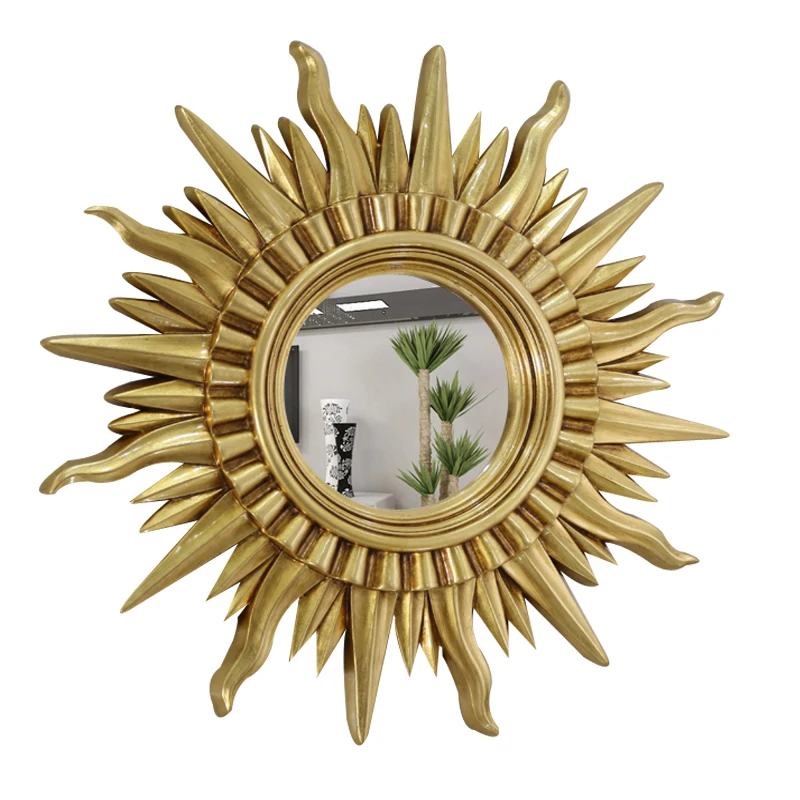 

Round Bathroom Mirror Golden Luxury Antique Makeup Bathroom Mirror Designed Dressing Table Espejos Pared Decoration Home CC50BM