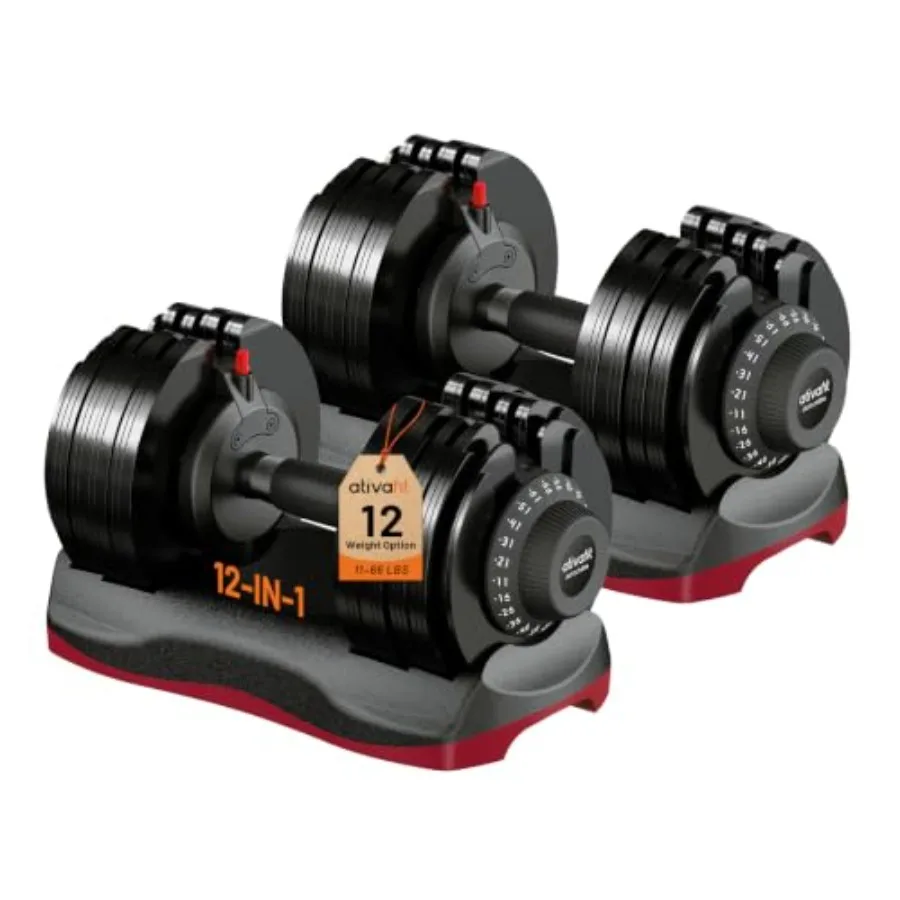 Home gym strength training: adjustable dumbbells set, steel handle, black/grey, 588LB quick-adjust with double safety lock anti