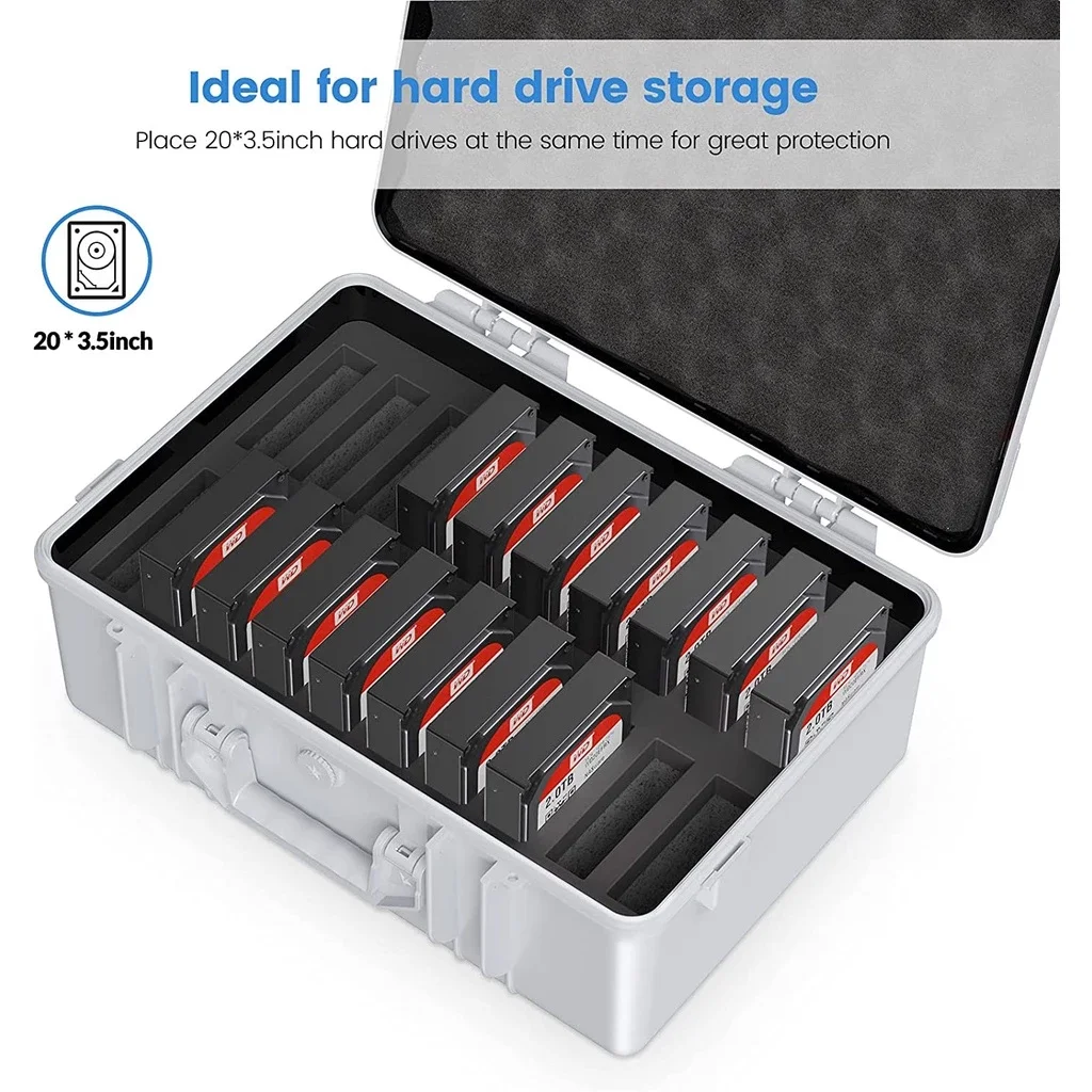 ORICO HDD Protection Storage Case 20 Bay 2.5 3.5 Inch Hard Drive Storage Box Portable Multi Bay For Outdoor Dustproof shockproof