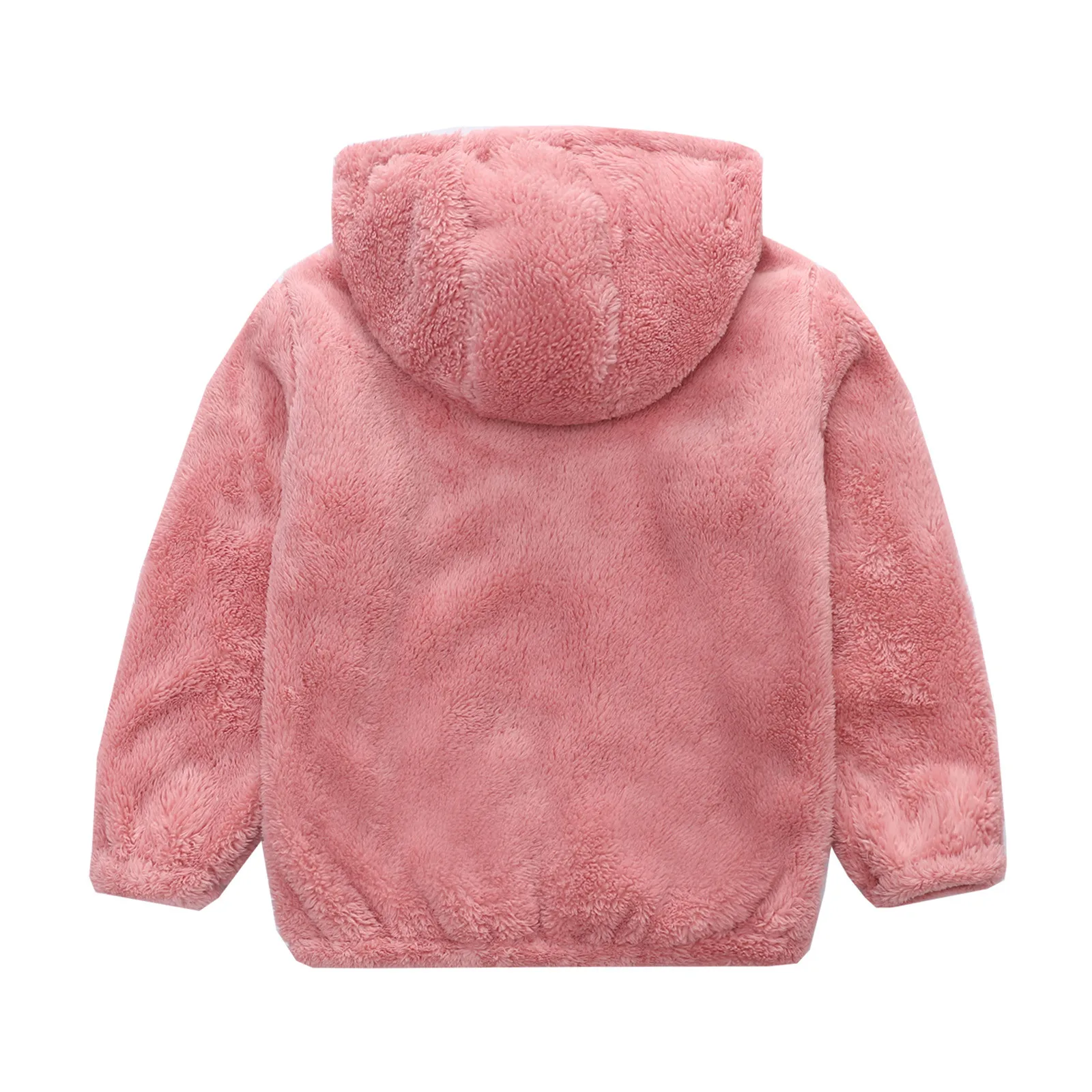 Puff Jackets For Girls Kids Baby Girls Boys Solid Zipper Fleece Thick Warm Hooded Outdoor Warm Outwear Coat Teen Girl Wool Coat