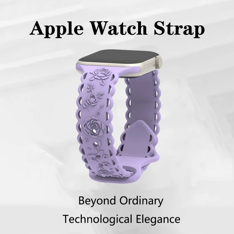 Engraved Band for Apple Watch Ultra 2 49mm 44mm 40mm 41mm 45mm 42mm Silicone Sport Strap Bracelet IWatch Series 9 8 7 6 SE 5 4 3