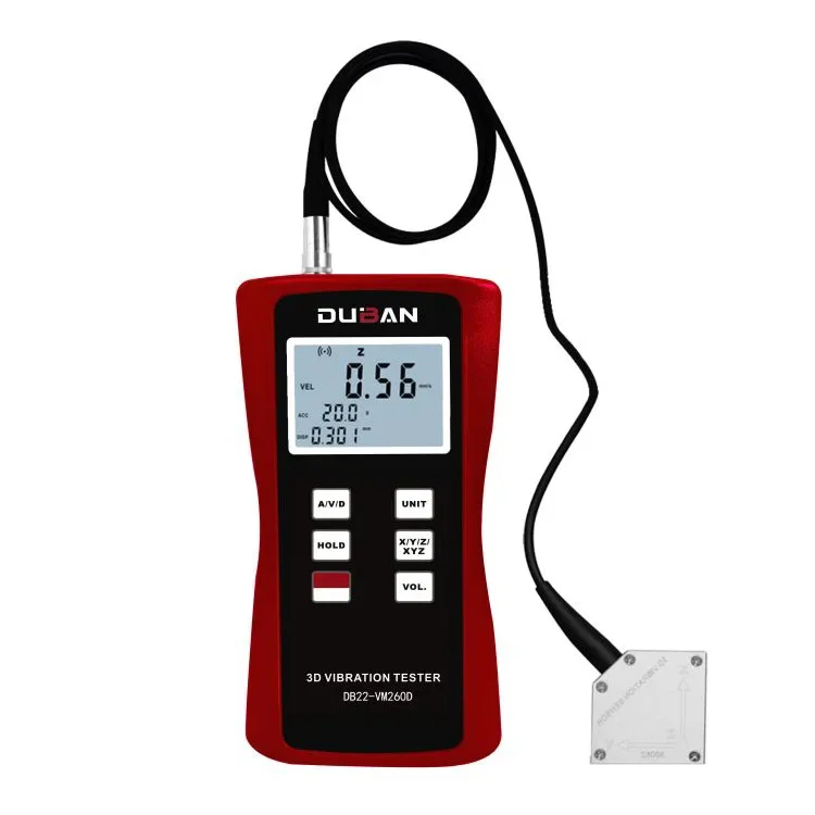 3D Three-axis Vibrometer DB22-VM260D Measure the Vibration Parameter of Triaxial or Single Axis Simultaneously