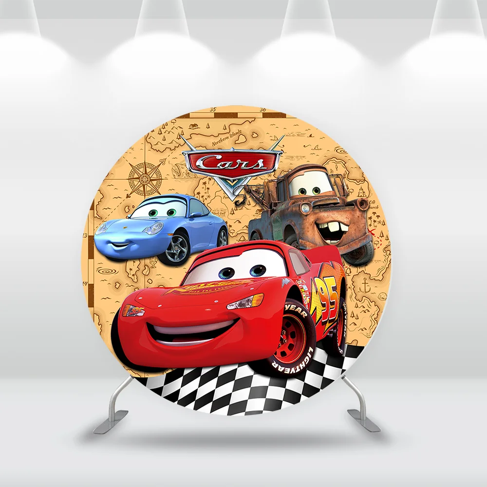 Disney Cars รอบฉากหลังเค้กสําหรับ Boy Baby Shower McQueen รถวันเกิดตกแต่ง