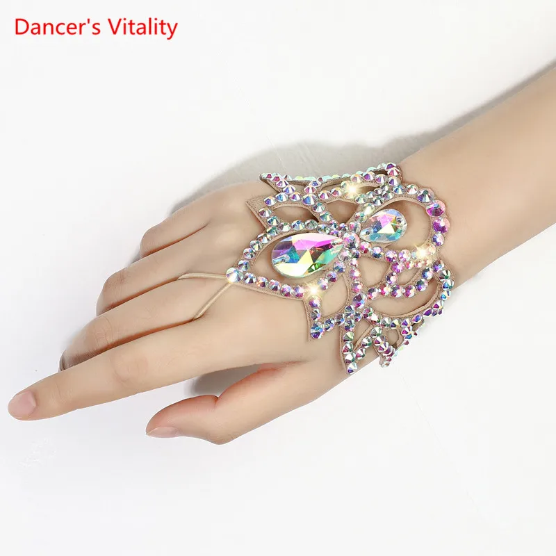 Belly Dance Bracelet High-end Elegant Mittens  Female Adult  Exquisite Performance Rhinestone Matching Accessories