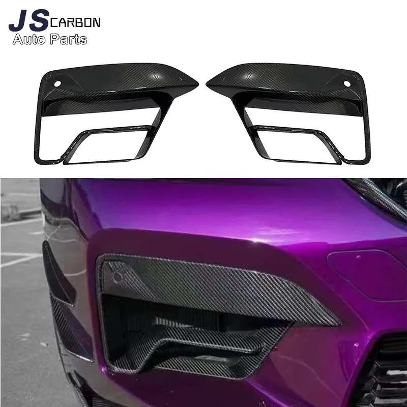 For BMW F90 M5 2021+ Carbon Fiber Sport Front Bumper Air Vent Trim Splitter Cover Fog Ligth Intake Lamp Bezel Frame body kit