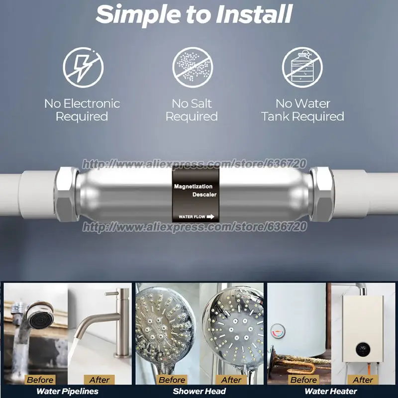 نظام تثبيط مقياس إزالة الترسبات المائي للمنزل بالكامل WS200، تدفق كبير مضاد للتآكل الكلاسيكي والمياه الصلبة