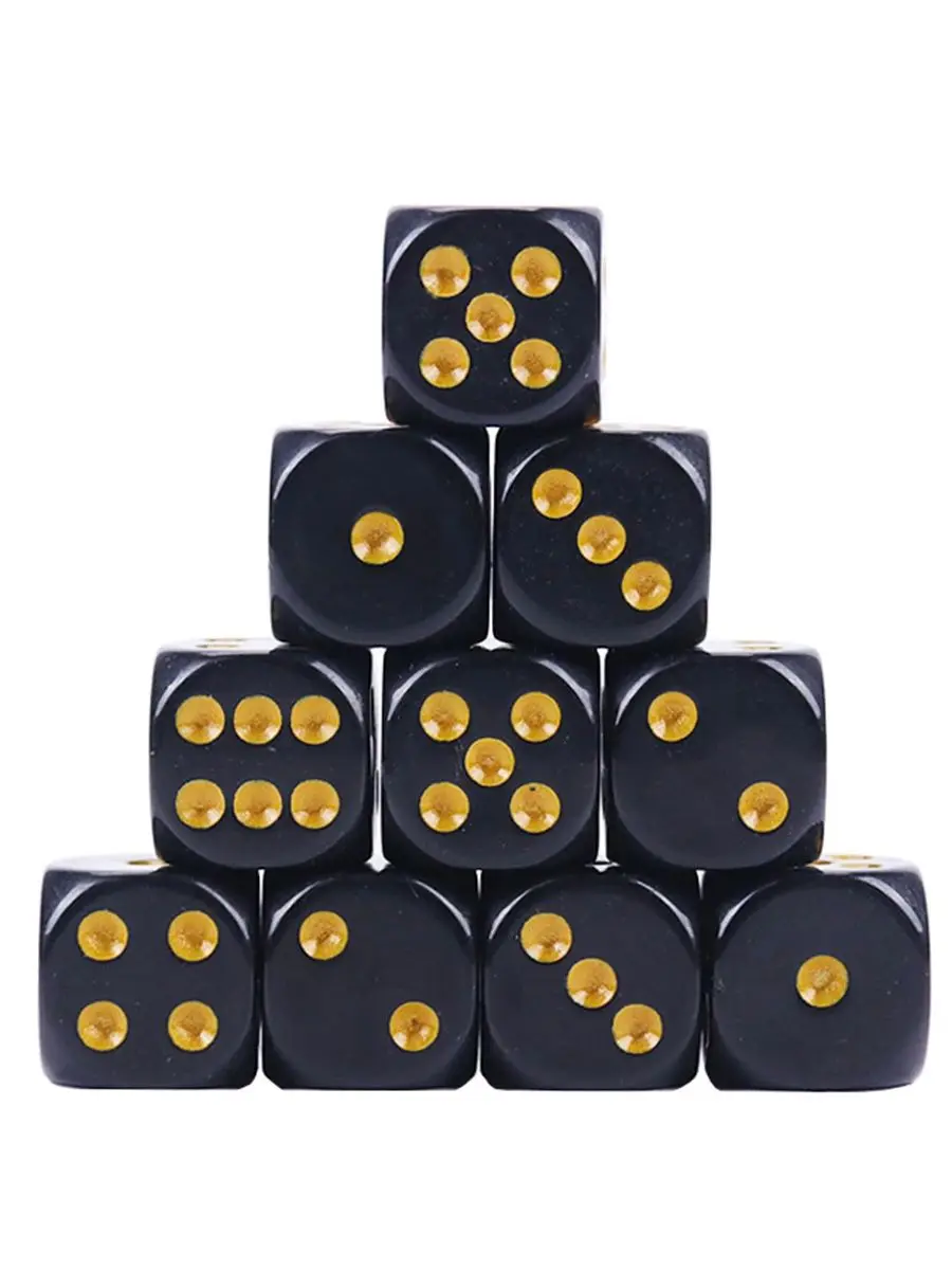 Jeu de dés en acrylique de couleur unie, 10 pièces, 16mm, avec coins arrondis, dés de jeu de société à points pour Casino, Mahjong, Bar, KTV, jeux de fête