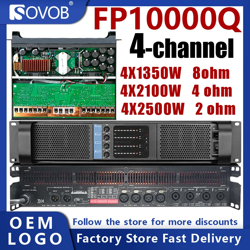FP10000q 4-channel professional power amplifier 2500W suitable for subwoofers and linear array speaker amplifiers 4x1350W 8 ohms