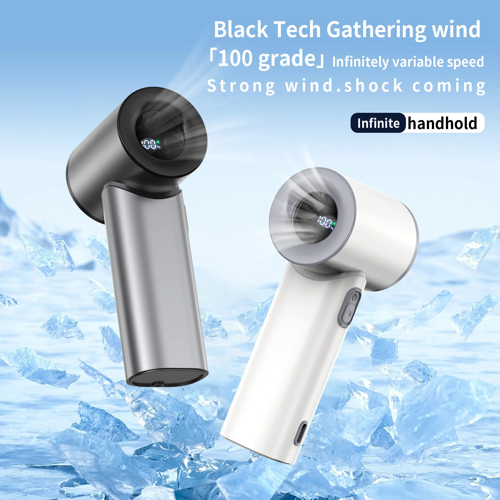 

100-скоростной портативный вентилятор | Перезаряжаемая батарея емкостью 3000 мАч, современное минималистское охлаждение для мини-портативного вентилятора в дороге