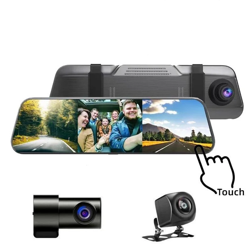 

Видеорегистратор 1080P с сенсорным экраном, 10-дюймовый дисплей, двойная камера Cmeras и Wi-Fi, 128 ГБ, универсальное хранилище