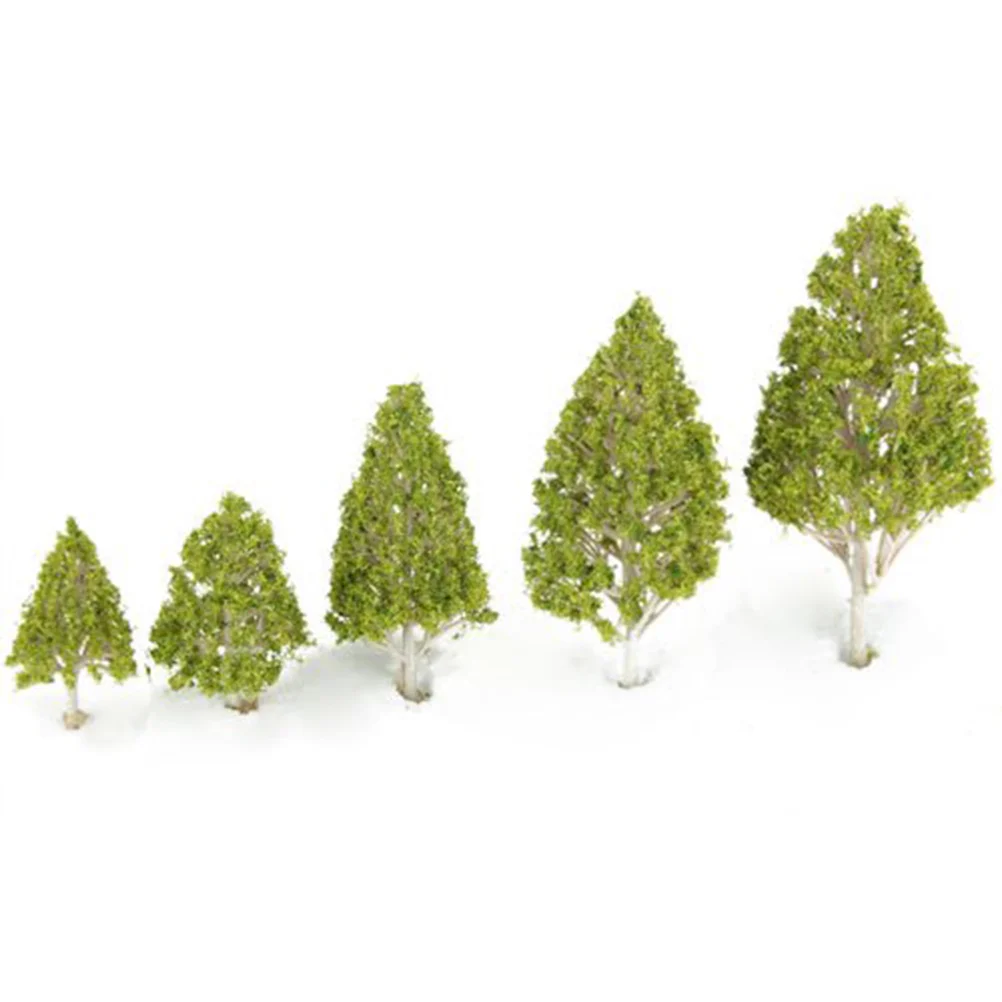 

5 Pcs Tabletop Cardinal Decor A4 Patch Faux Succulent Poplar Model Tree Miniature