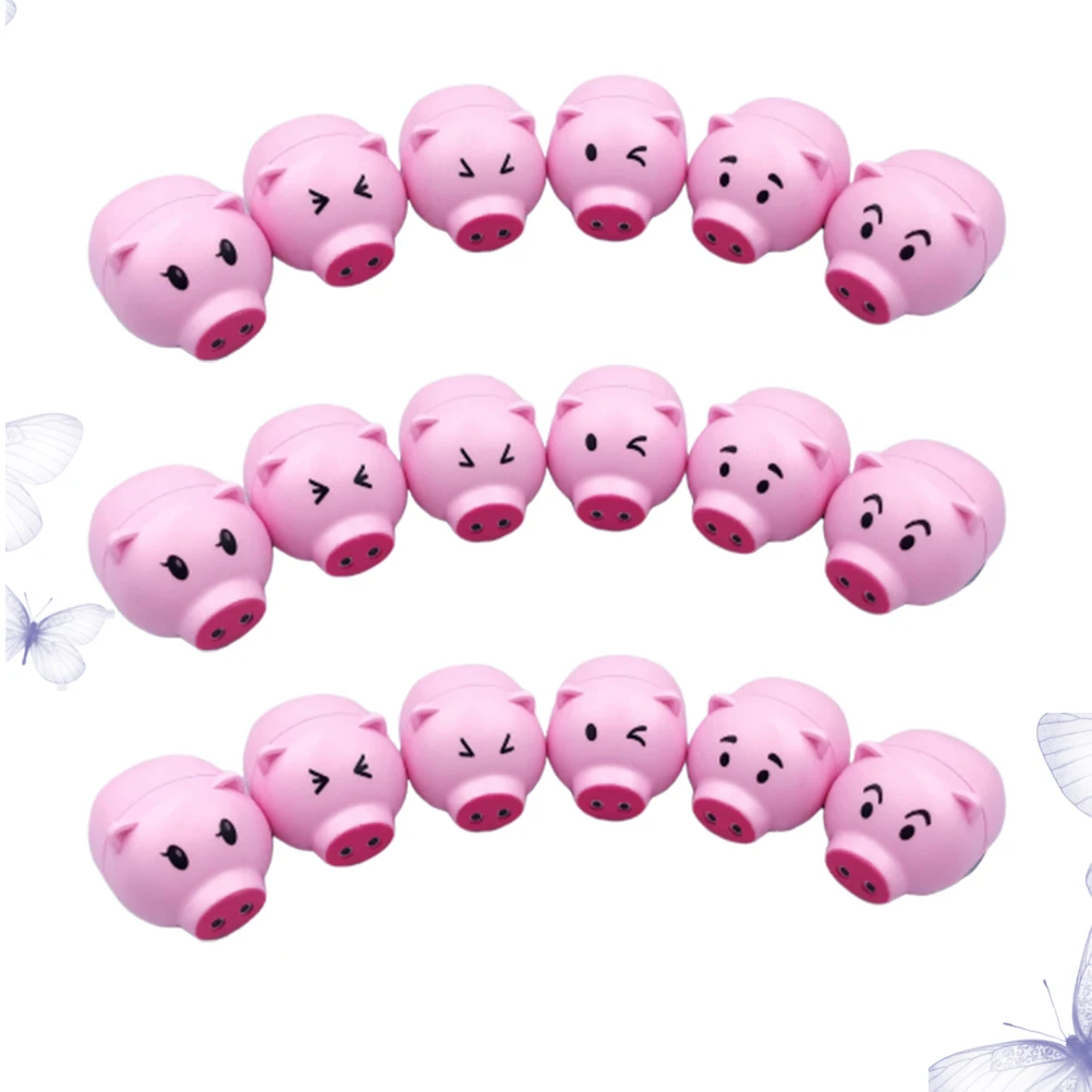 

18pcs Mini Pig Car Bright Color Pull Back Inertia Vehicle For Kids Party Favors Creative Cartoon Design Durable Non-Remote
