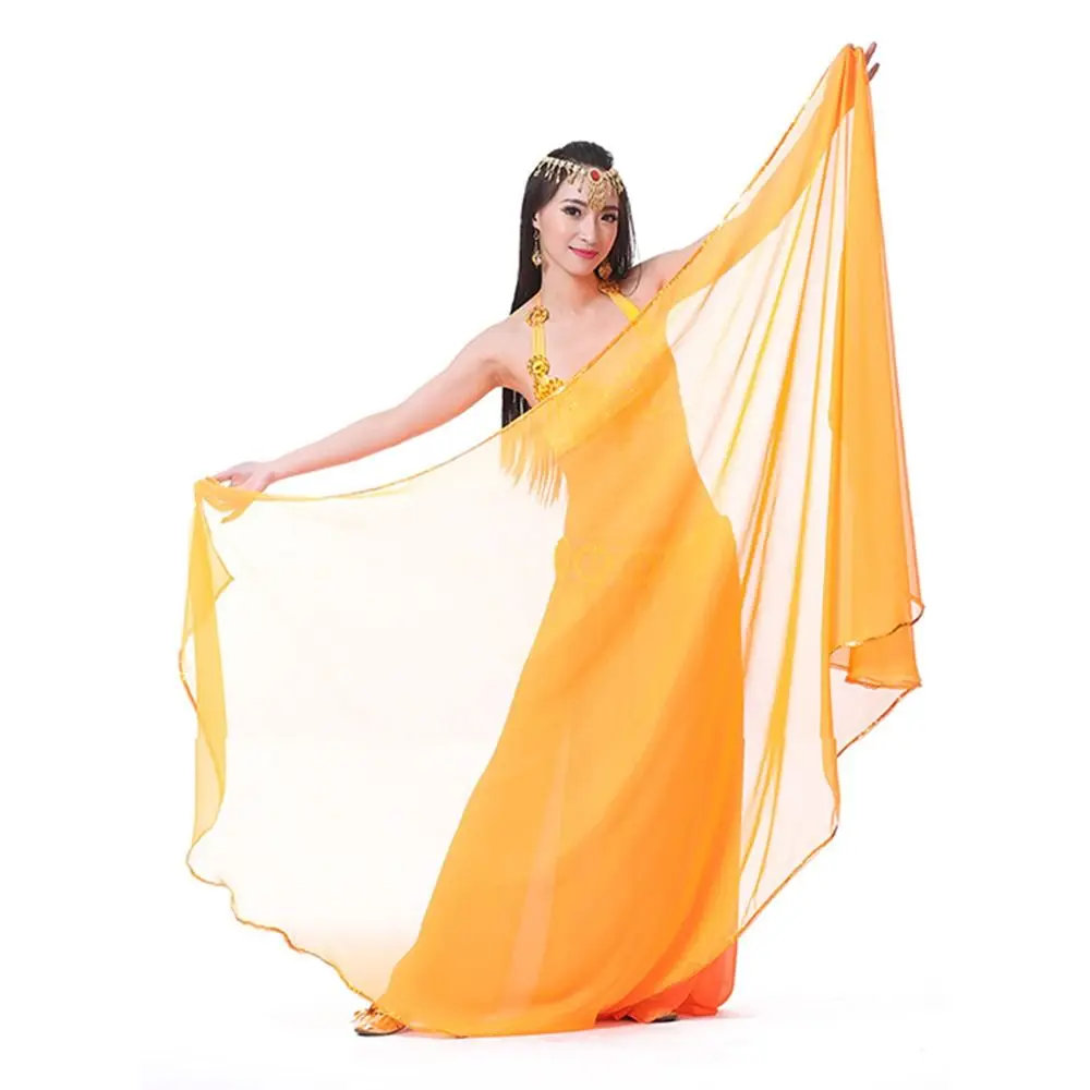 Modische Leichte Bauchtanz-Schleier aus Seide, Langer Tanzschal für Frauen, Chiffon-Schal für Lateinamerikanischen und Bauchtanz, Show-Kostüme – Detail 2