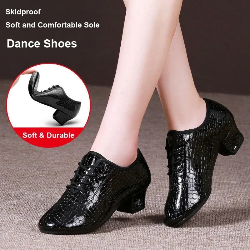 New Latin Shoes Women Outdoor Dance Shoes Waltz Tango Ballroom Woman Indoor Soft Leather Cow Muscle Sole Modern Jazz Shoes