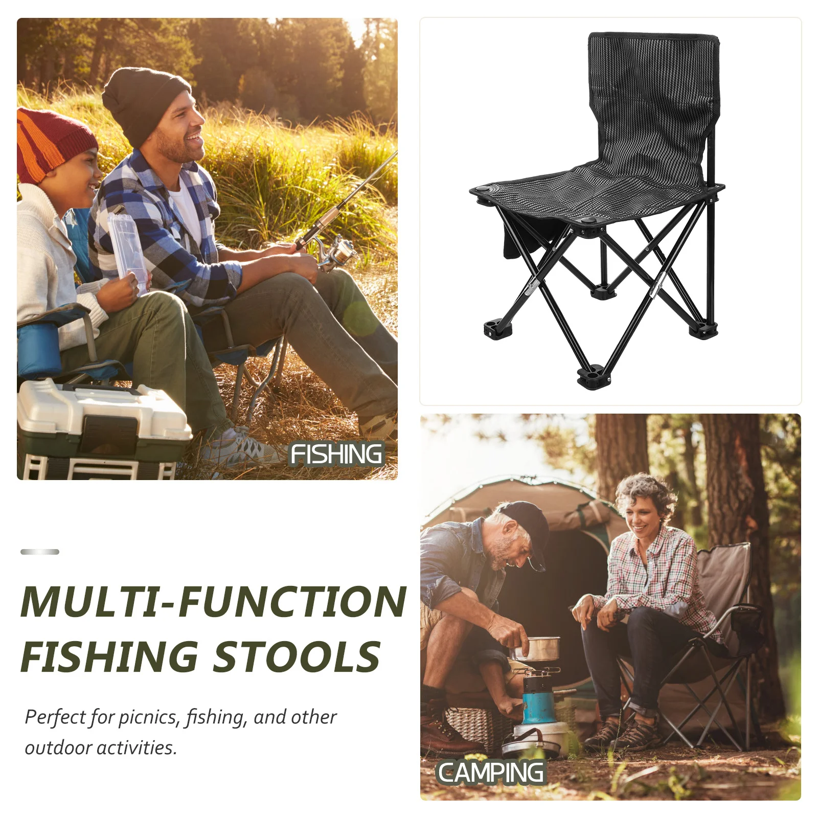 

Portable Folding Chair Outdoor Lightweight Camping Hiking Stool With Carry Bag Foldable Fishing Chair For Beach Picnic Travel