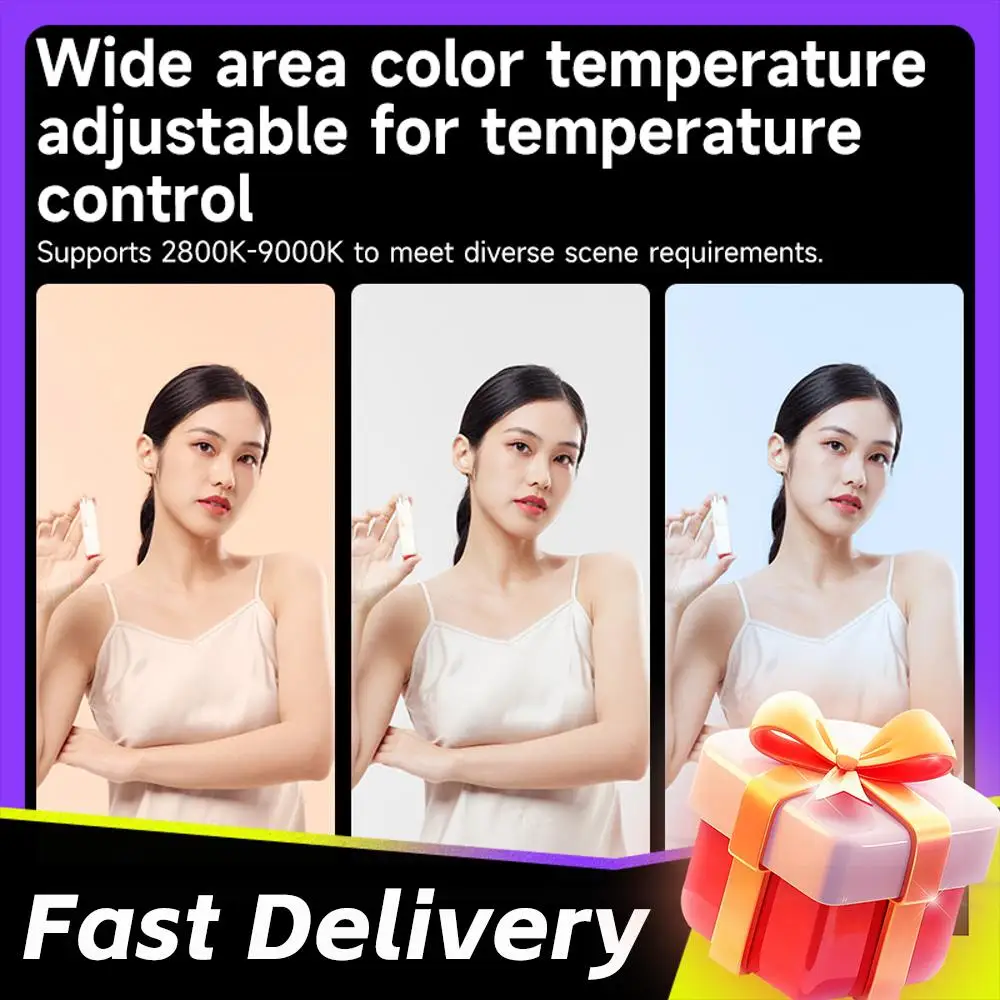 

40W LED Camera Light 2800K-9000K Handheld Fill Light 4400mAh Rechargeable Photography Lighting Portable Light Panel Video Lamp