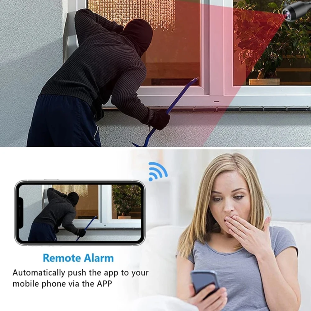 Mini telecamera HD 4K Visualizzazione remota Visione notturna Modulo telecamera Wifi wireless Videoregistratore Sorveglianza Videocamera IP Registrazione in loop