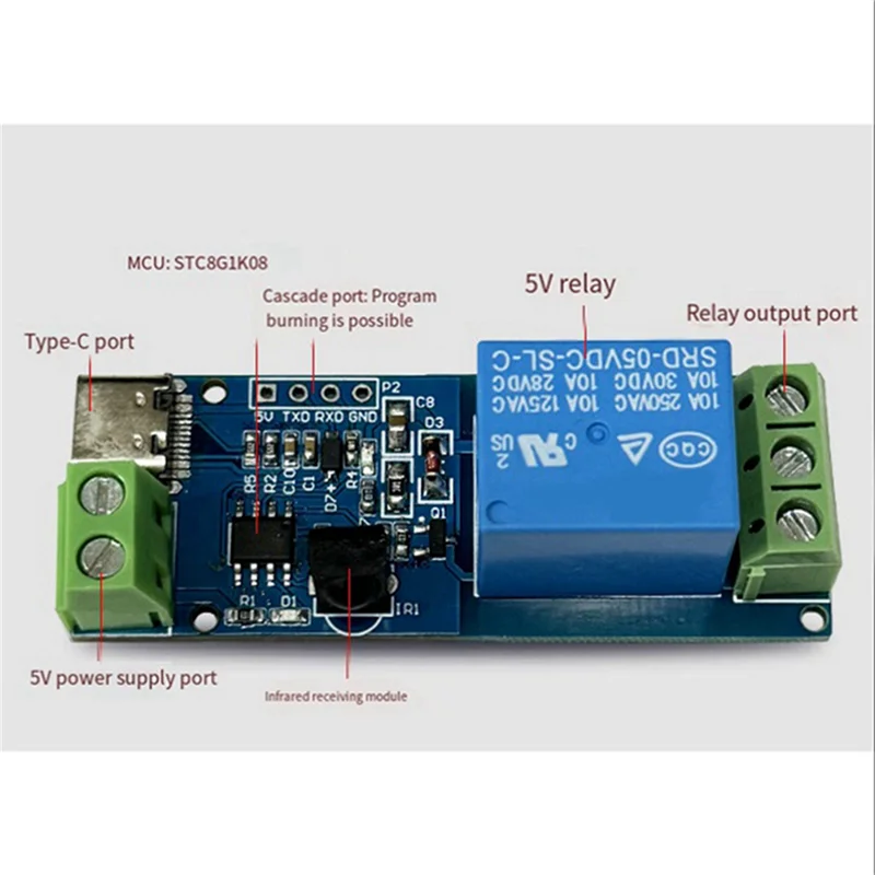 N15R-2X Infrared Remote Control Single Relay Module Self-Locking Tapping Multi-Functional Convenient Portable Utility Module